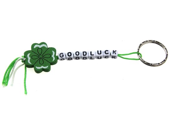 Gelukspoppetjes sleutelhanger klavertje vier good luck