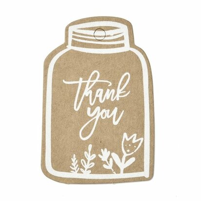 Label kraft potje thank you 10 stuks