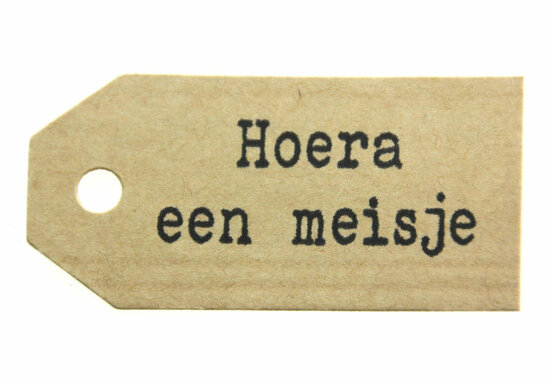 Kraft label hoera een meisje