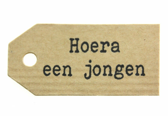 Kraft label hoera een jongen