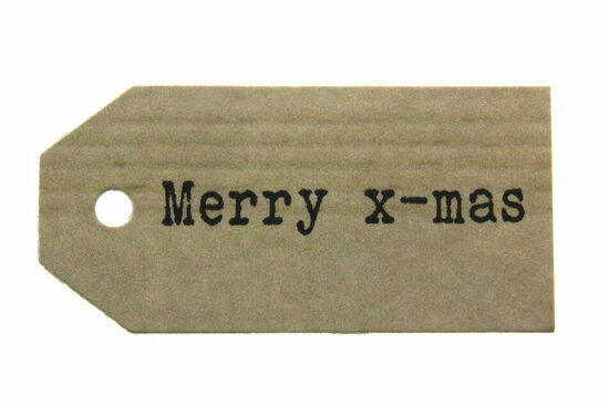 Kraft label merry x-mas