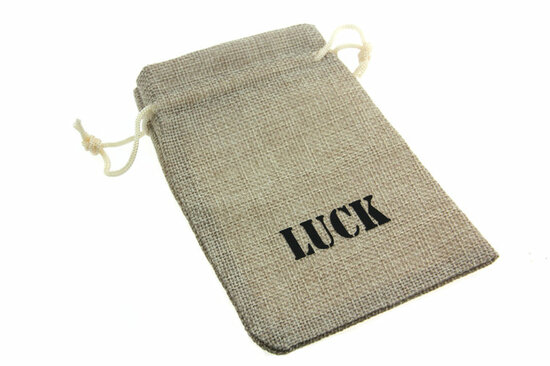 Jute zakjes luck 9.5 x 13.5 cm 1